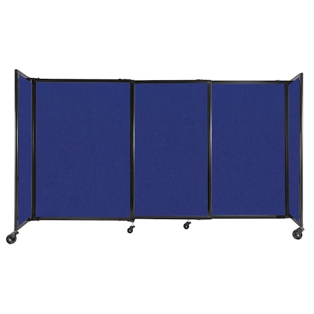 Versare StraightWall Sliding Portable Partition 7'2" x 4' Royal Blue Fabric 1448305